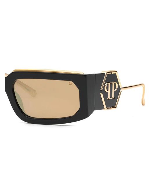 Philipp Plein Brown Rose Venus Rectangle-Frame Sunglasses