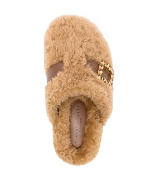 Roberto Festa Brown Marcus Shearling Slippers