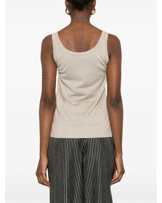 Max Mara Natural Scoop-Neck Tank Top