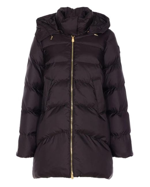 Pinko Black Padded Removable-Hood Coat