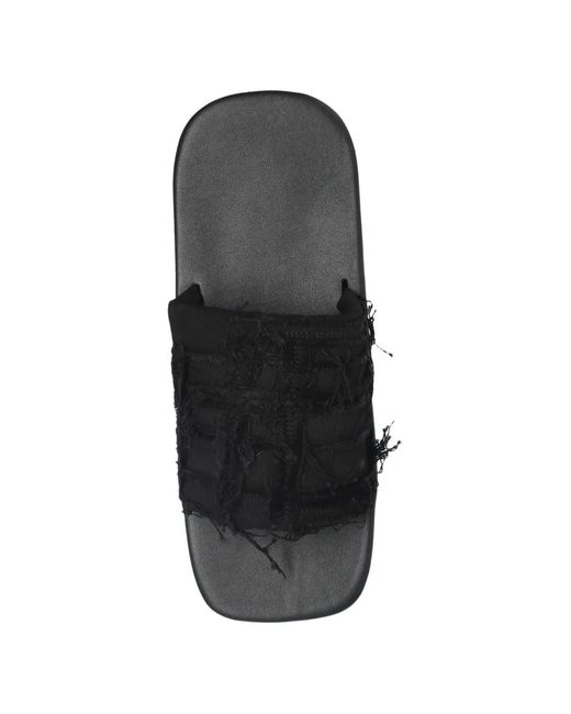 Rick Owens Black Twisted Platform-Sole Slides for men