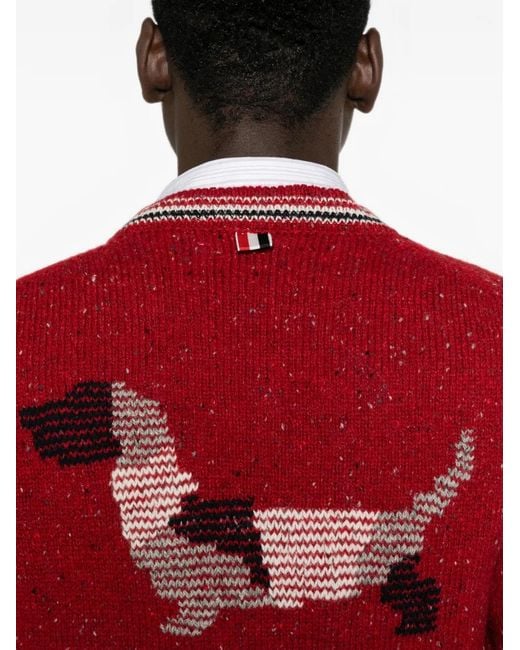 Thom Browne Red Hector Cardigan for men