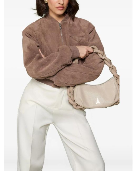 Manière De Voir Monique ワイドショルダーボンバージャケット Brown