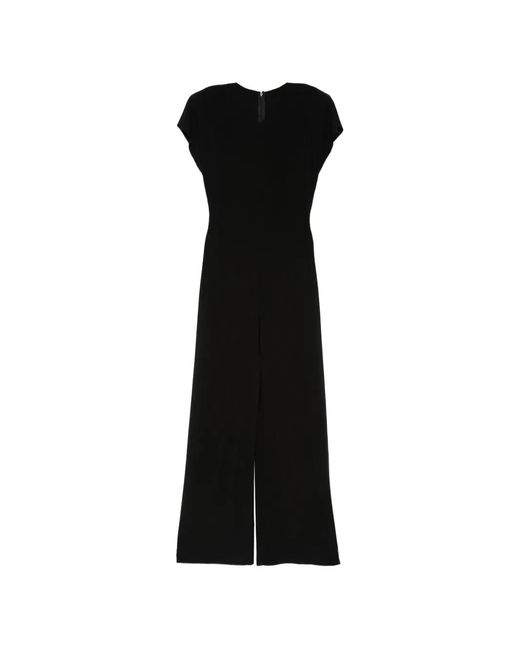 Norma Kamali Black Cap-Sleeves Jumpsuit