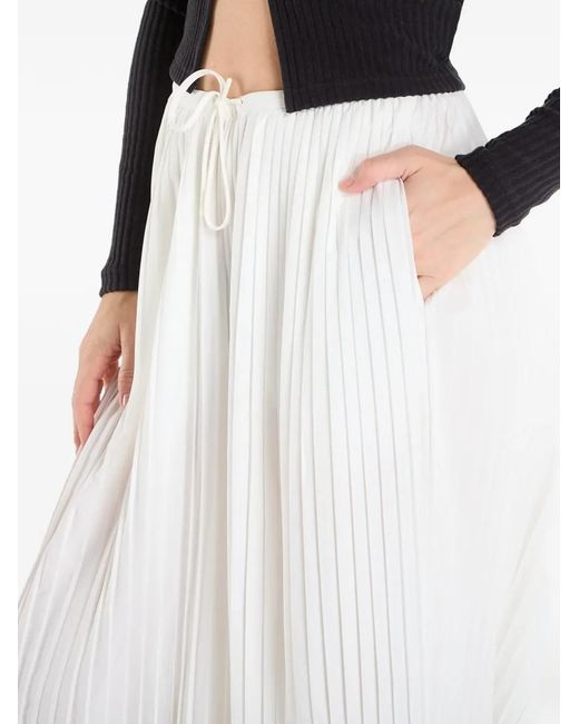 Nike White Pleated Drawstring Trousers