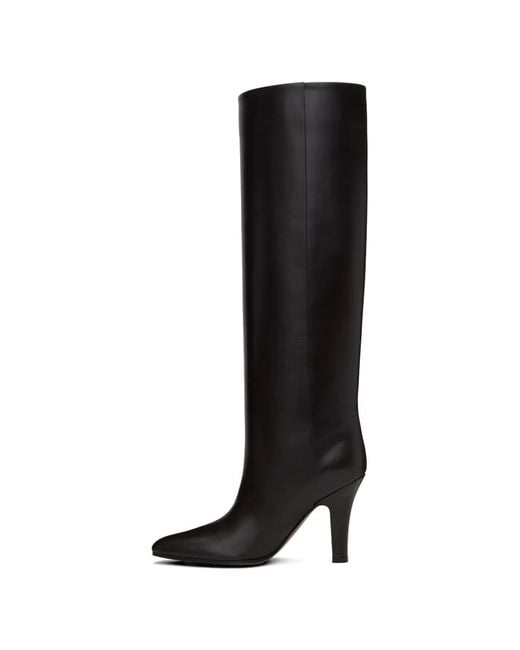 The Row Black Pointed-Toe Knee-High Boots