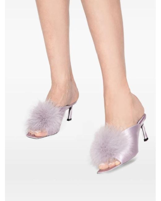 Sandalias con tacón Saint Laurent de color Purple