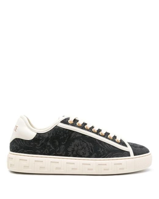Greca Baskets En Toile Jacquard Versace en coloris Black