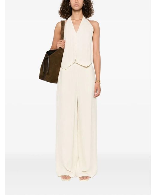 Joseph White Halter-Neck Button Top