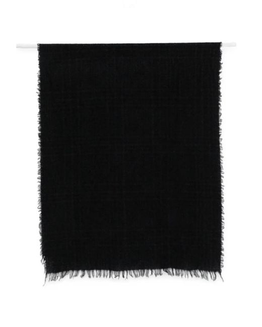 Faliero Sarti Black Perry Frayed-Edge Scarf