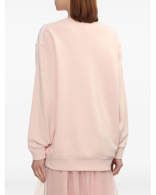 Adidas Pink Appliqué 3-Stripes Sweatshirt