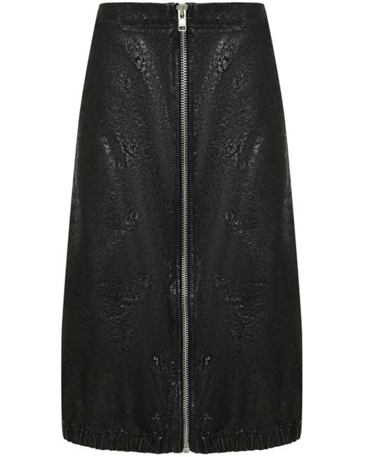 UMA | Raquel Davidowicz Black Zipped Midi Skirt