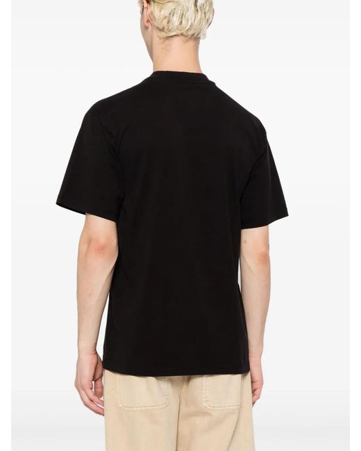 Market Black Smiley Portal Cotton T-Shirt for men