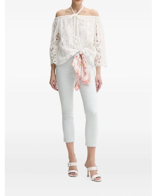 Jeans A Fiori di Guess in White