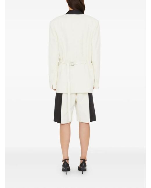Christopher Esber White Contrast-Lapel Tuxedo Blazer