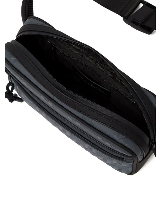 Karl Lagerfeld Black Monogram-Pattern Belt Bag for men