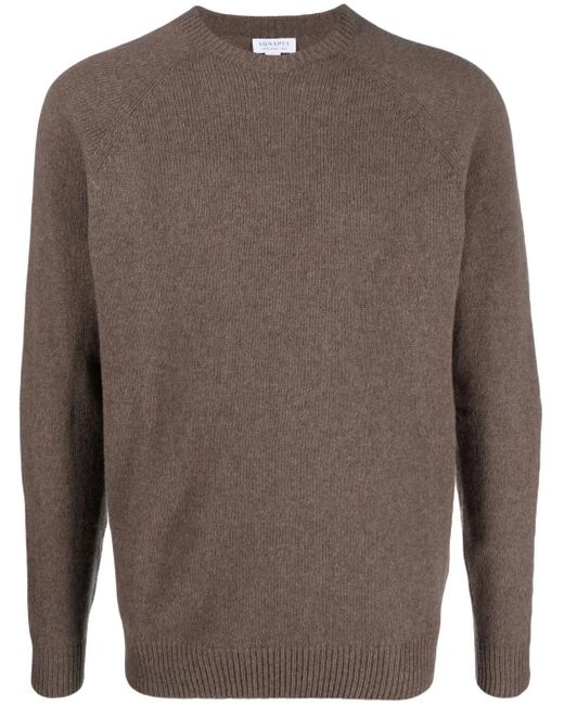 Sunspel Pullover Mit Rundem Ausschnitt in Brown für Herren