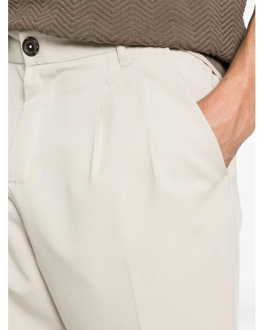 Imperial White Pleated-Design Trousers for men