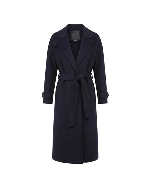 Pinko Blue Casella Belted Coat
