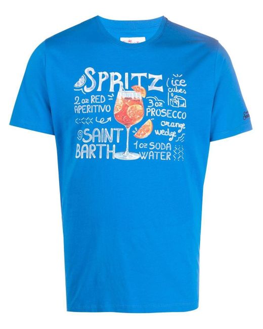 Mc2 Saint Barth Cotton Spritz Recipe Grapic T-shirt in Blue for Men ...