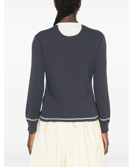 Chloé Blue Button-Placket Long-Sleeve Top