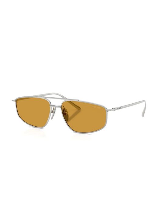 Prada Natural Geometric-Frame Sunglasses