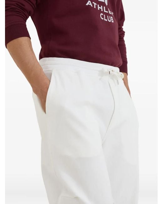 Brunello Cucinelli White French Terry Pants for men