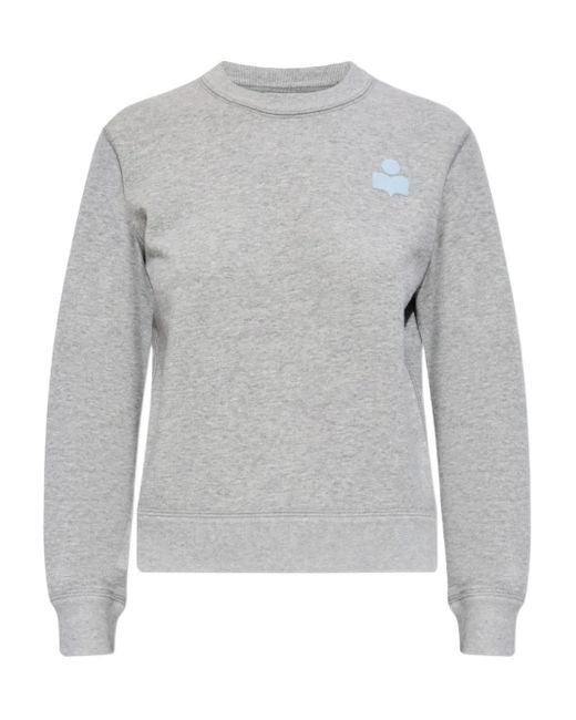 Isabel Marant Gray Prissa Logo-Embroidered Sweatshirt