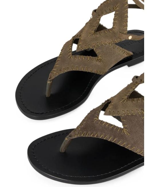 Ba&sh Brown Capri Flat Sandals