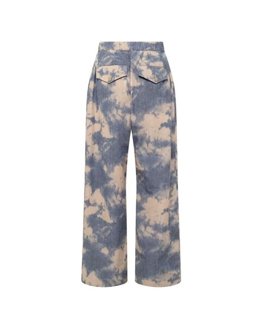 Laneus Blue Tie-Dye Elasticated-Waistband Trousers for men