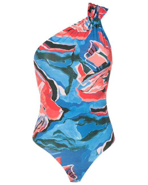 Clube Bossa Blue Draper Graphic-print Swimsuit