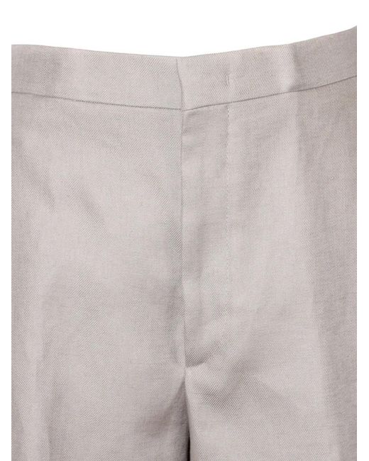 Tagliatore Gray High-Waisted Tailored Shorts