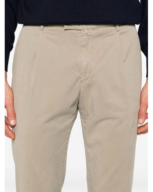 Pantalones chinos ajustados de talle medio Briglia 1949 de hombre de color Natural