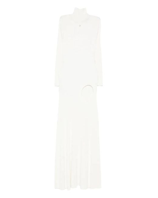 Coperni Women's White Ribbed-Knit Dress