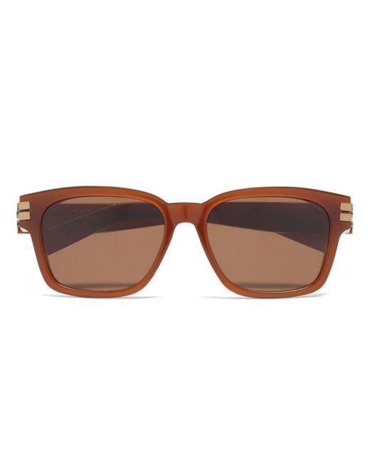 Zegna Brown Square-frame Tinted Sunglasses for men