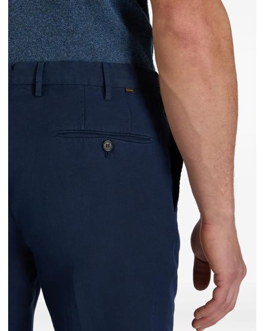 Incotex Blue Belt-Loop Trousers for men