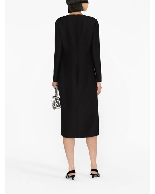 Valentino Garavani Black Bow-Detail Midi Dress