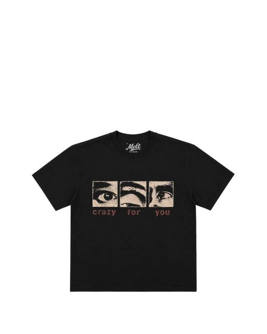 Melt Black Graphic-Print T-Shirt for men
