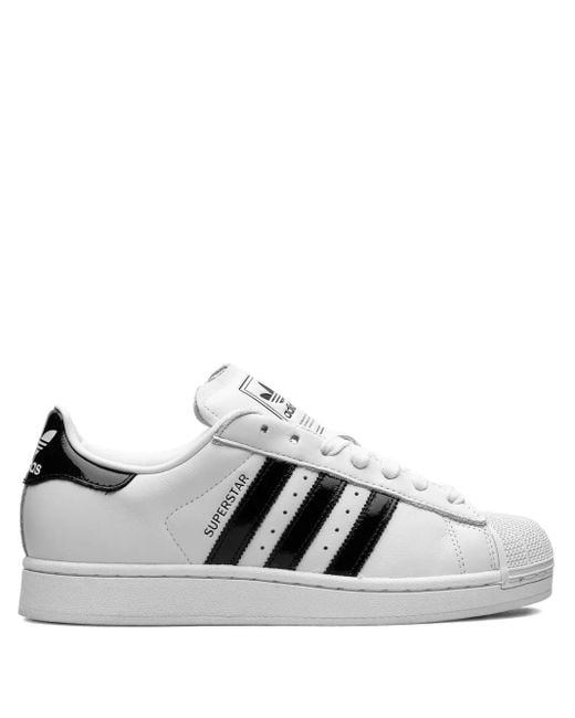 Adidas White Superstar Ii Stripe-Detail Sneakers