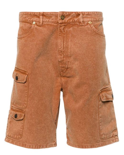 ERL Brown Denim Cargo Shorts for men