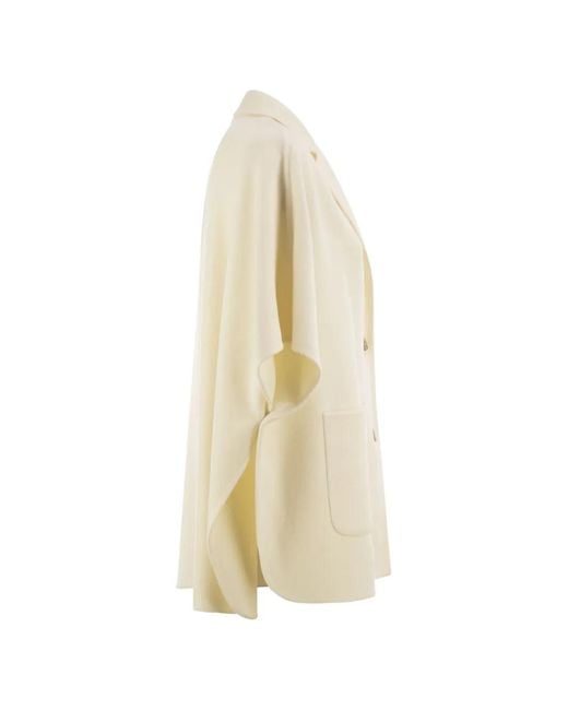 Herno White Double-Faced Wool-Blend Cape