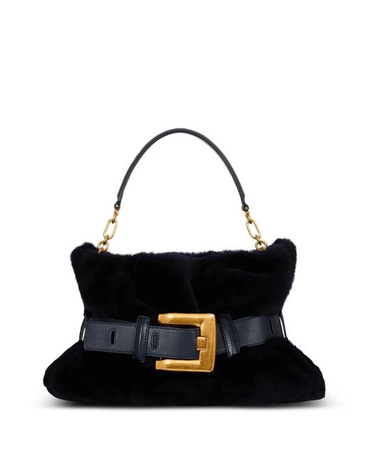 Balmain Black Medium Anthem Bag
