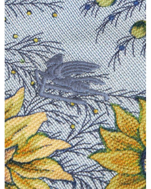 Etro Poloshirt mit Blumen-Print in Blue für Herren