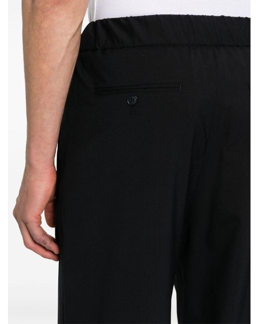 Giorgio Armani Black Asv Straight-leg Trousers for men