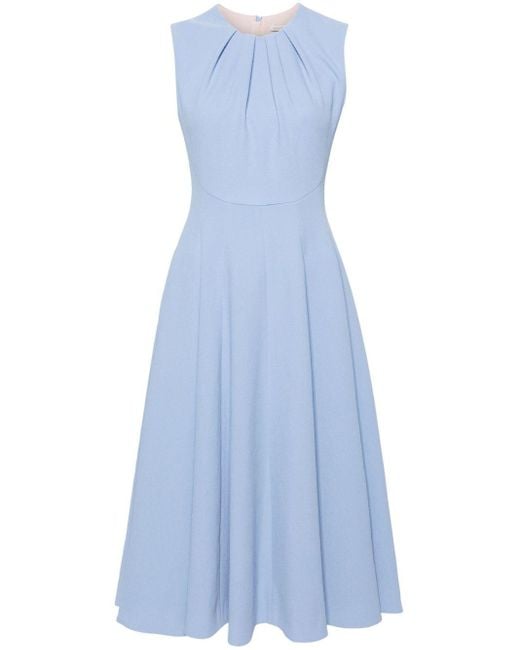 Emilia Wickstead Blue Marlen Crepe Midi Dress