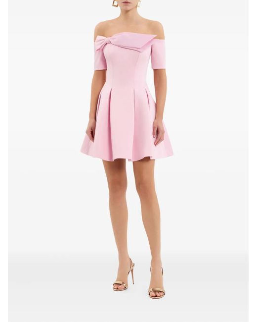 Robe Courte Aymee À Détail De Nœud Rebecca Vallance en coloris Pink