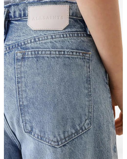 AllSaints Blue Frayed-Edge Jeans
