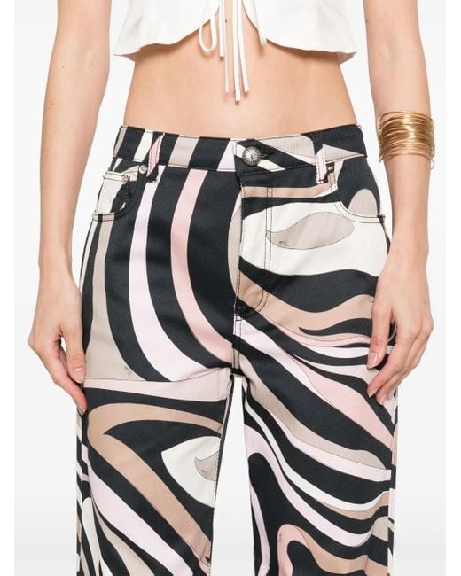 Emilio Pucci White Hose Mit Marmo-Print