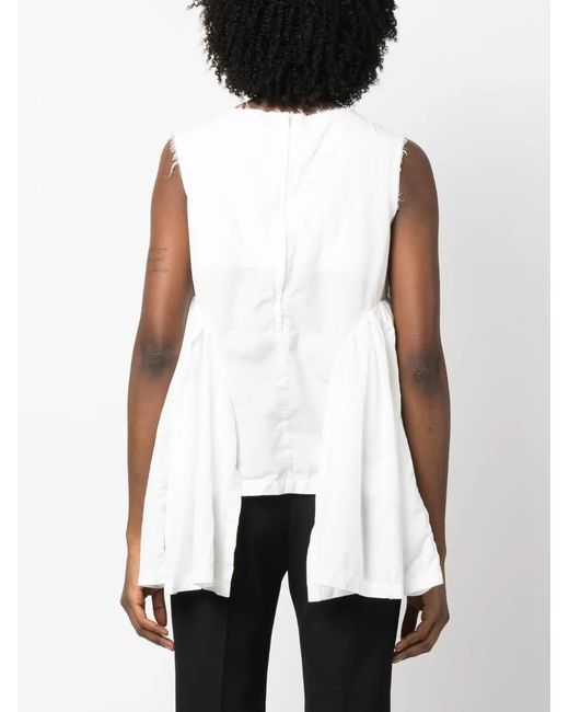 Comme des Garçons White Asymmetric Tank Top