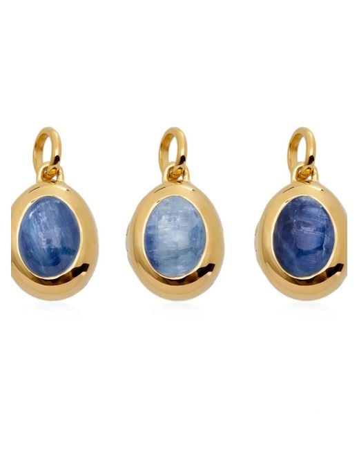 Monica Vinader Blue Pendentif September Birthstone À Pendentif Médaillon Serti De Cyanite